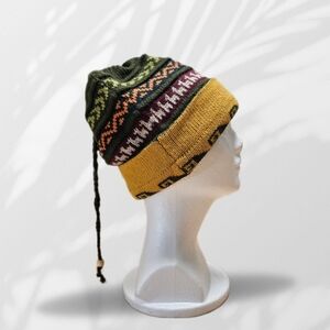Colorful Knit Beanie with Tassel